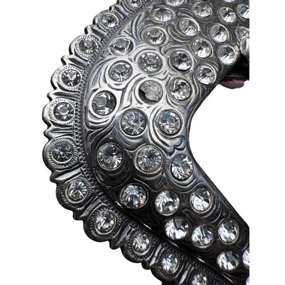 Tony Lama Embellished Rhinestone Leather Belt C50868 Cheyenne Creek Size 38 - Picture 7 of 10